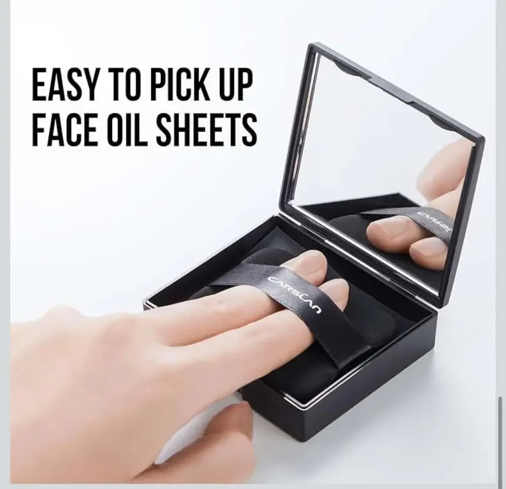 Carslan Black Magnet Oil Blotting Setting Sheets with Case and Refills